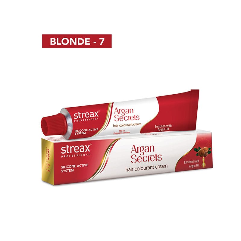 Streax Professional - Argan Secrets Hair Colourant Cream - 7 Blonde (60g)