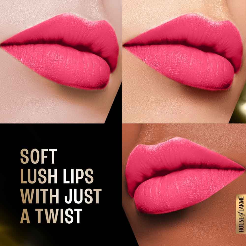 Lakme Forever Matte Lipstick, Made With French Rose Oil Extracts , Pink Prom