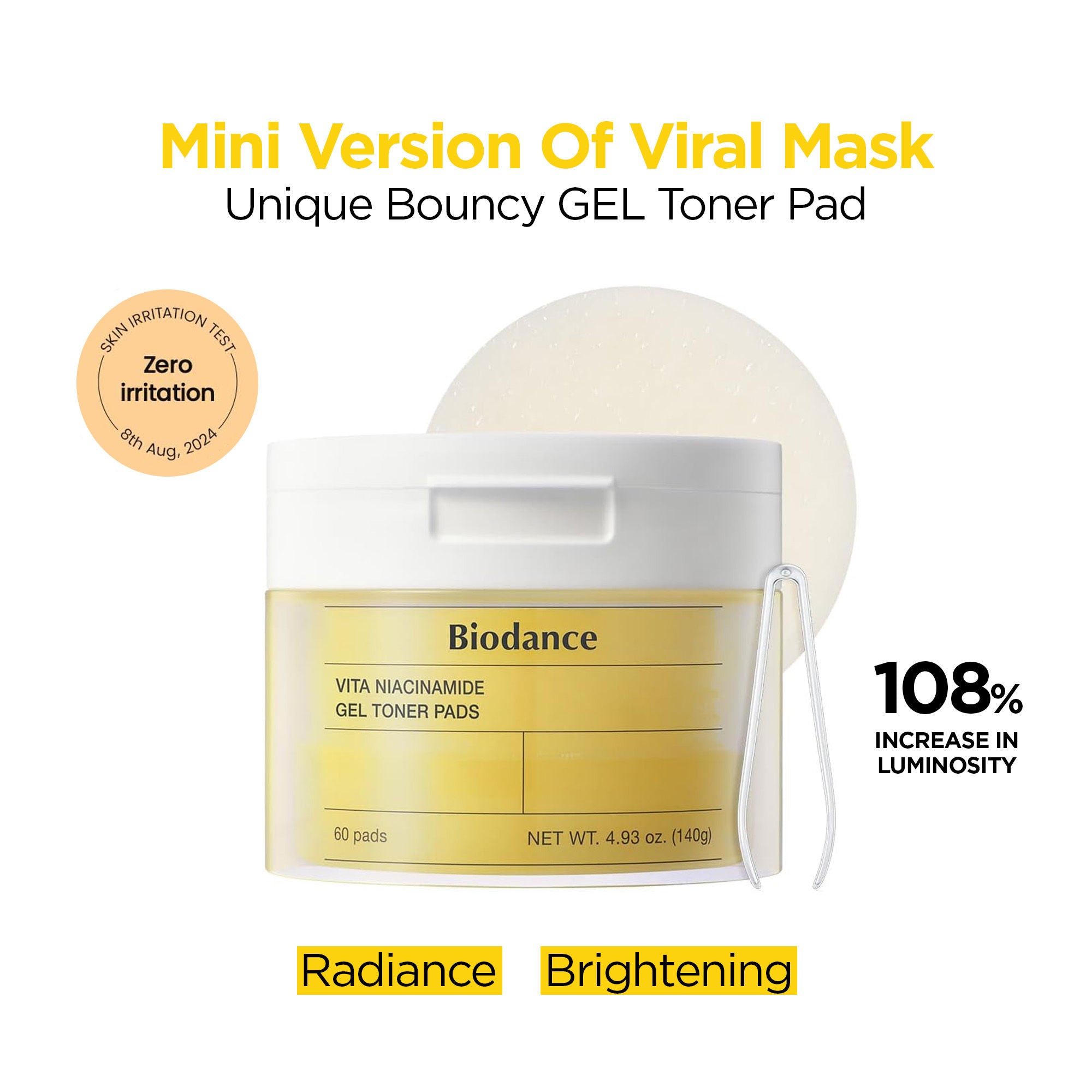 Biodance Vita Niacinamide Gel Toner Pads (60pcs)
