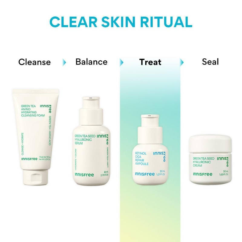 Innisfree 0.15% Retinol Cica Ampoule Daily Care For Pores, Dead Skin, Anti-Aging - Beginner-Friendly