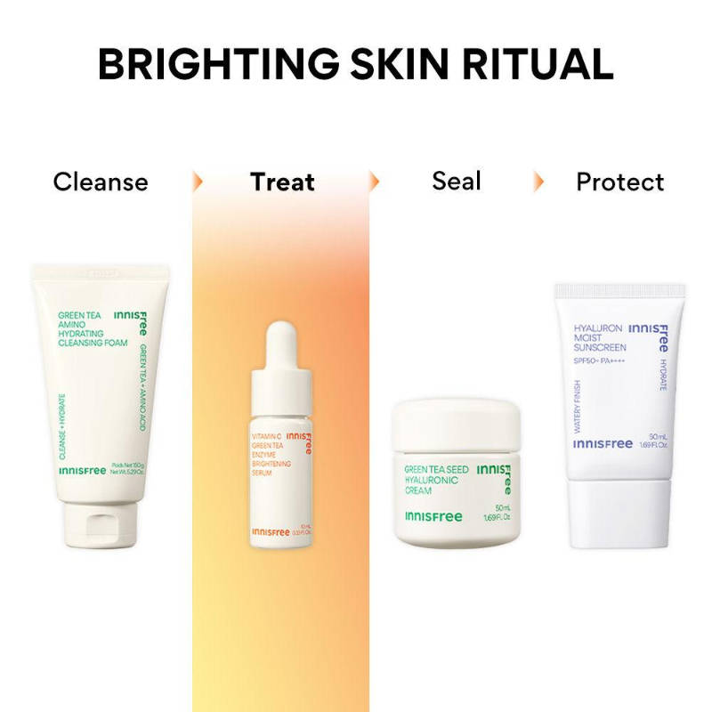 Innisfree Vitamin C Green Tea Brightening Serum - Controls Dark Spots & Clears Skin