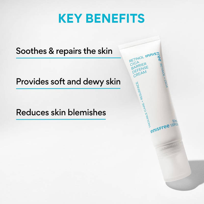 Innisfree Retinol Cica Barrier Cream - Strengthens & Soothes Skin
