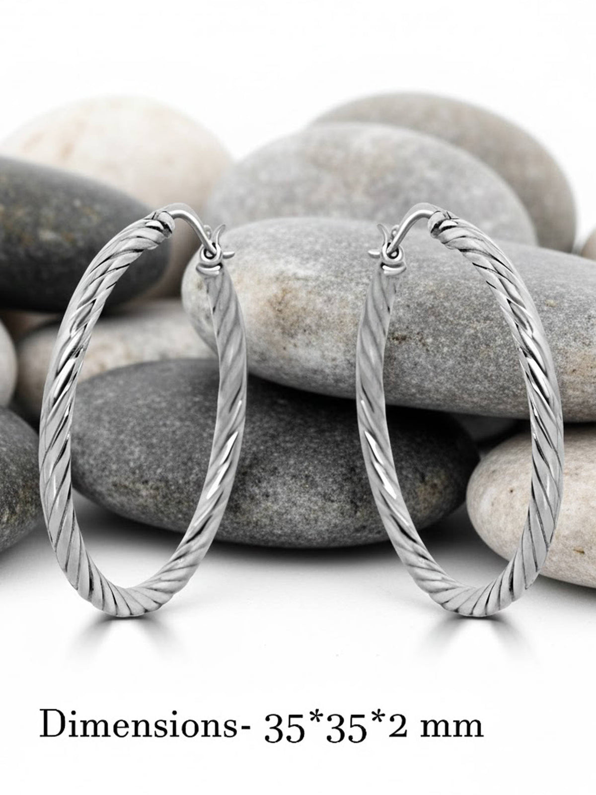 925 SILLER Silver Sterling Silver Statement Hoops Earring