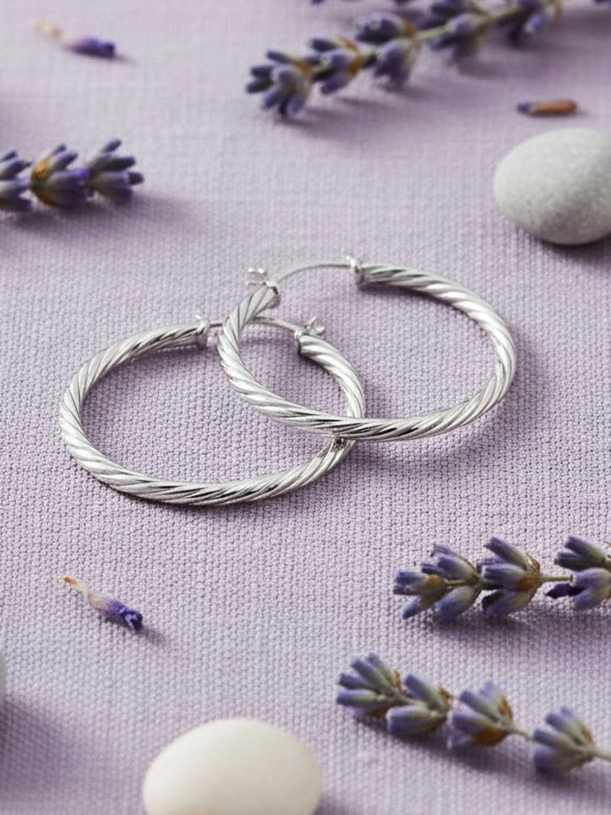 925 SILLER Silver Sterling Silver Statement Hoops Earring