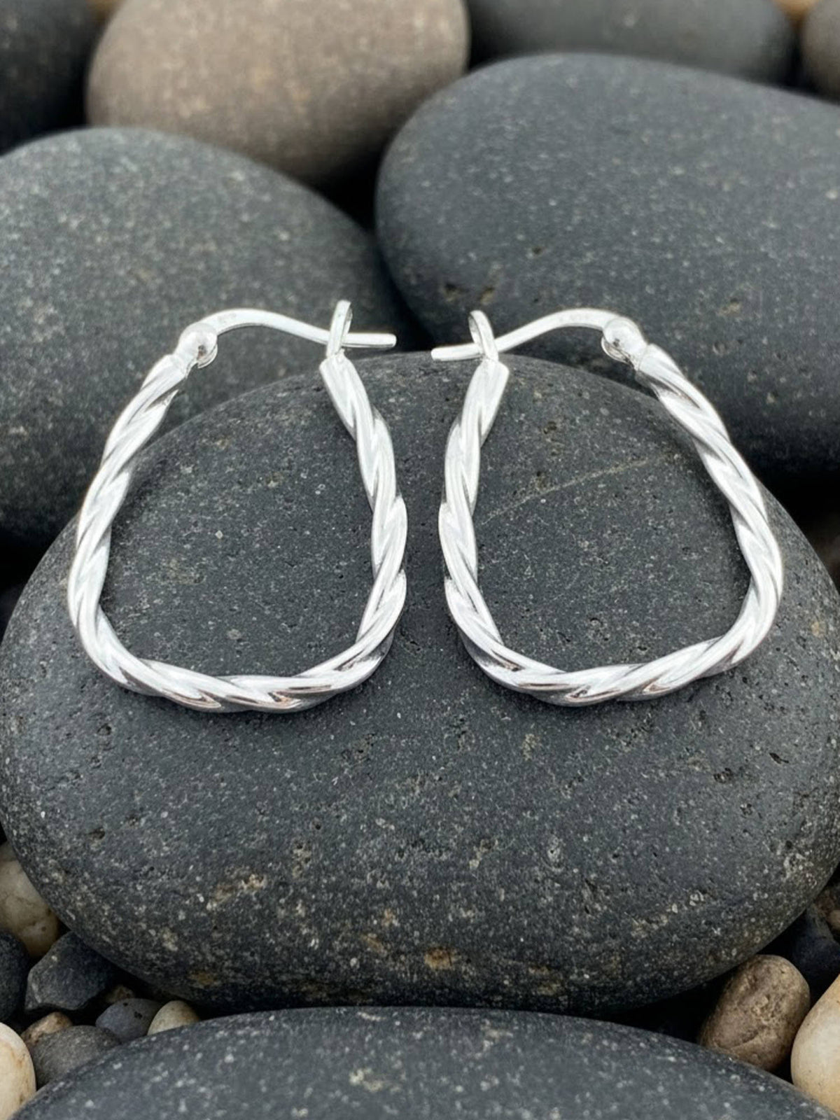 925 SILLER Silver Sterling Silver Statement Hoops Earring