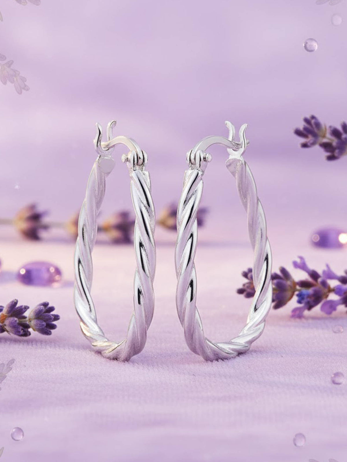 925 SILLER Silver Sterling Silver Statement Hoops Earring