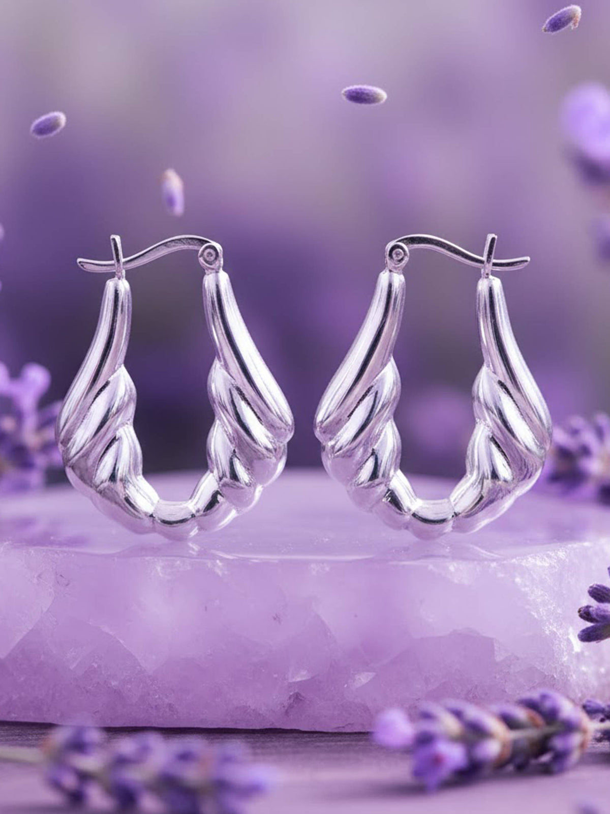 925 SILLER Silver Sterling Silver Statement Hoops Earring