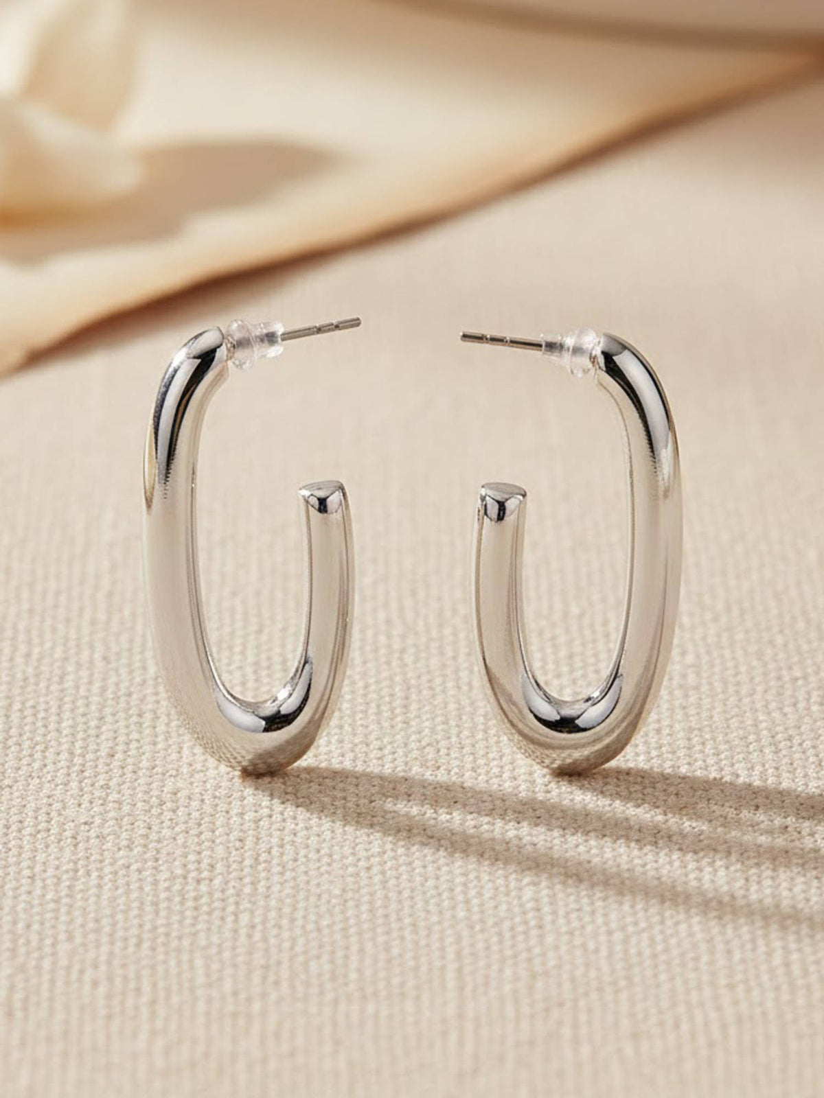 925 SILLER Silver Sterling Silver Statement Hoops Earring