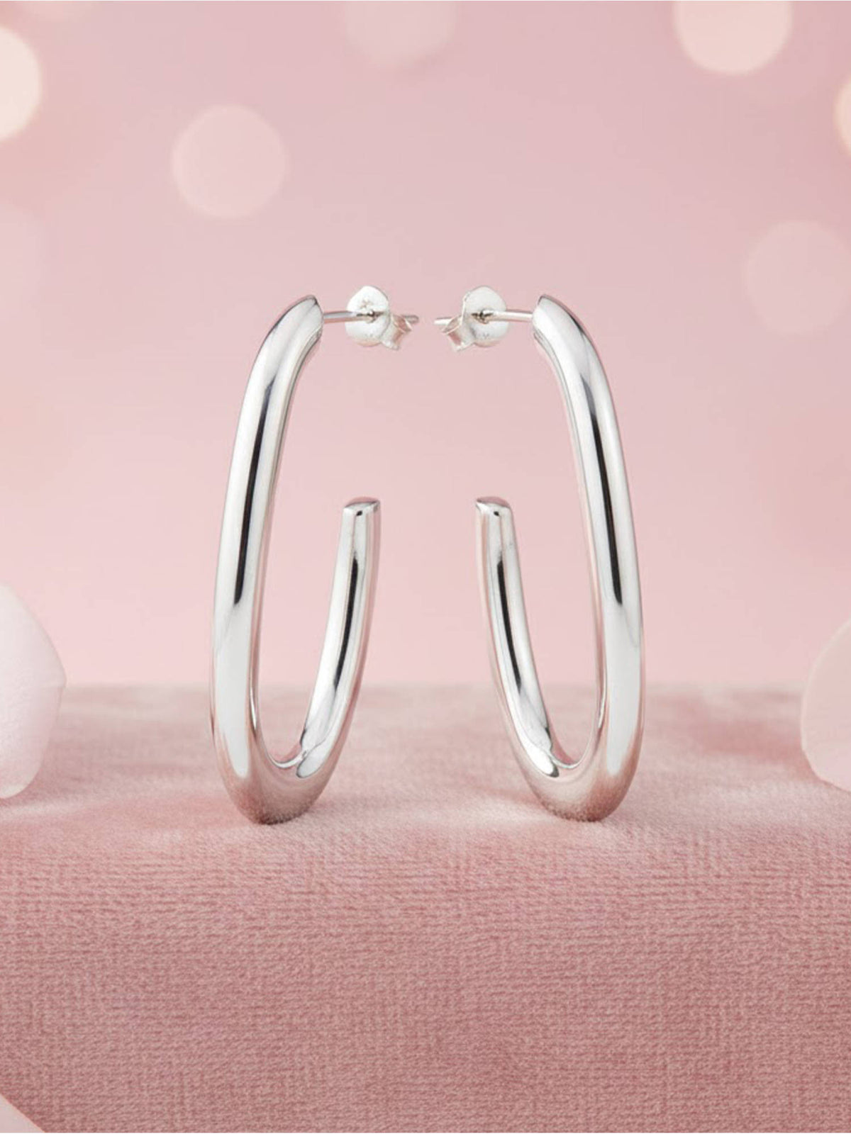925 SILLER Silver Sterling Silver Statement Hoops Earring