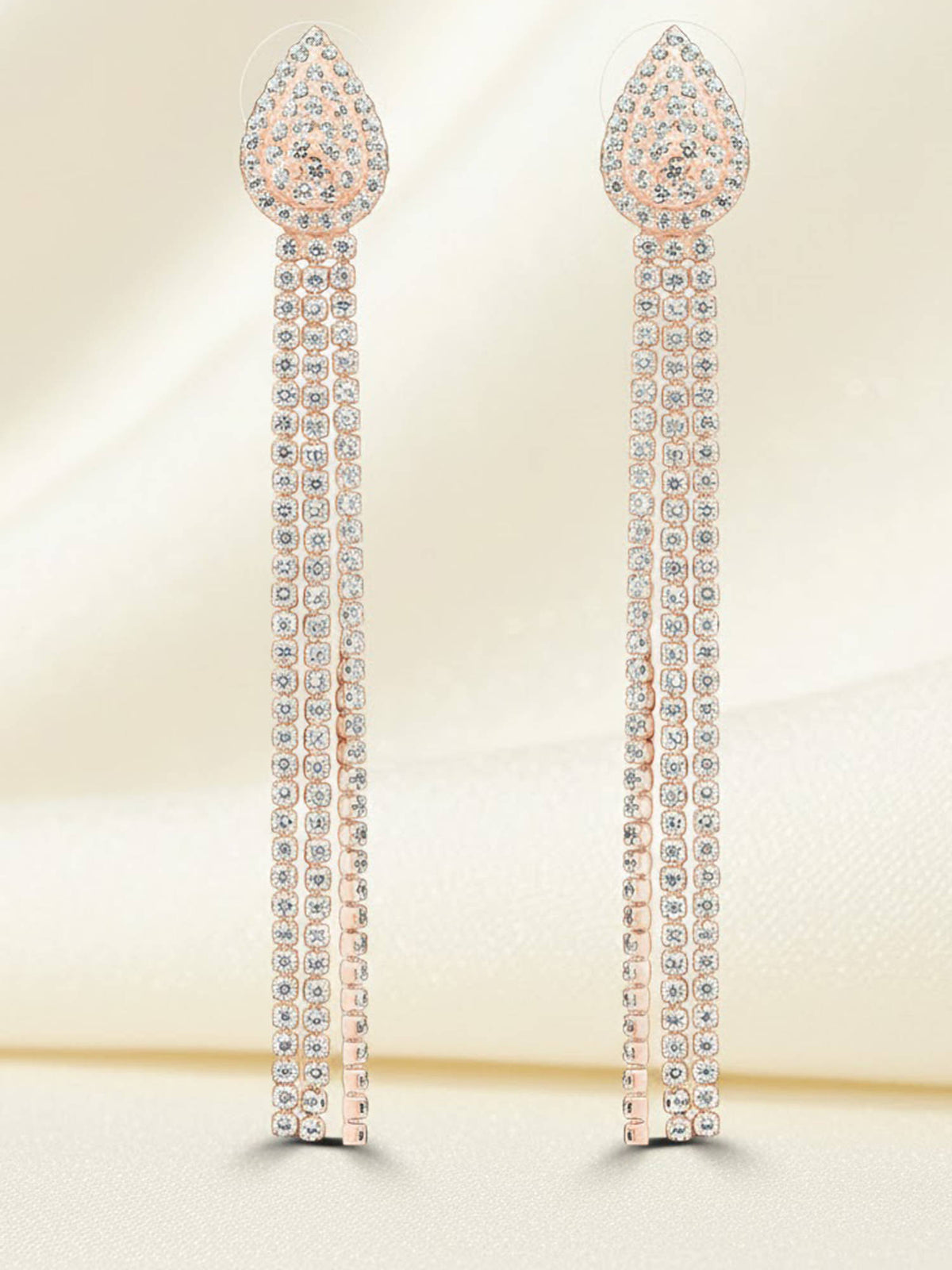 925 SILLER White Sterling Silver Stones Drops & Danglers Earring