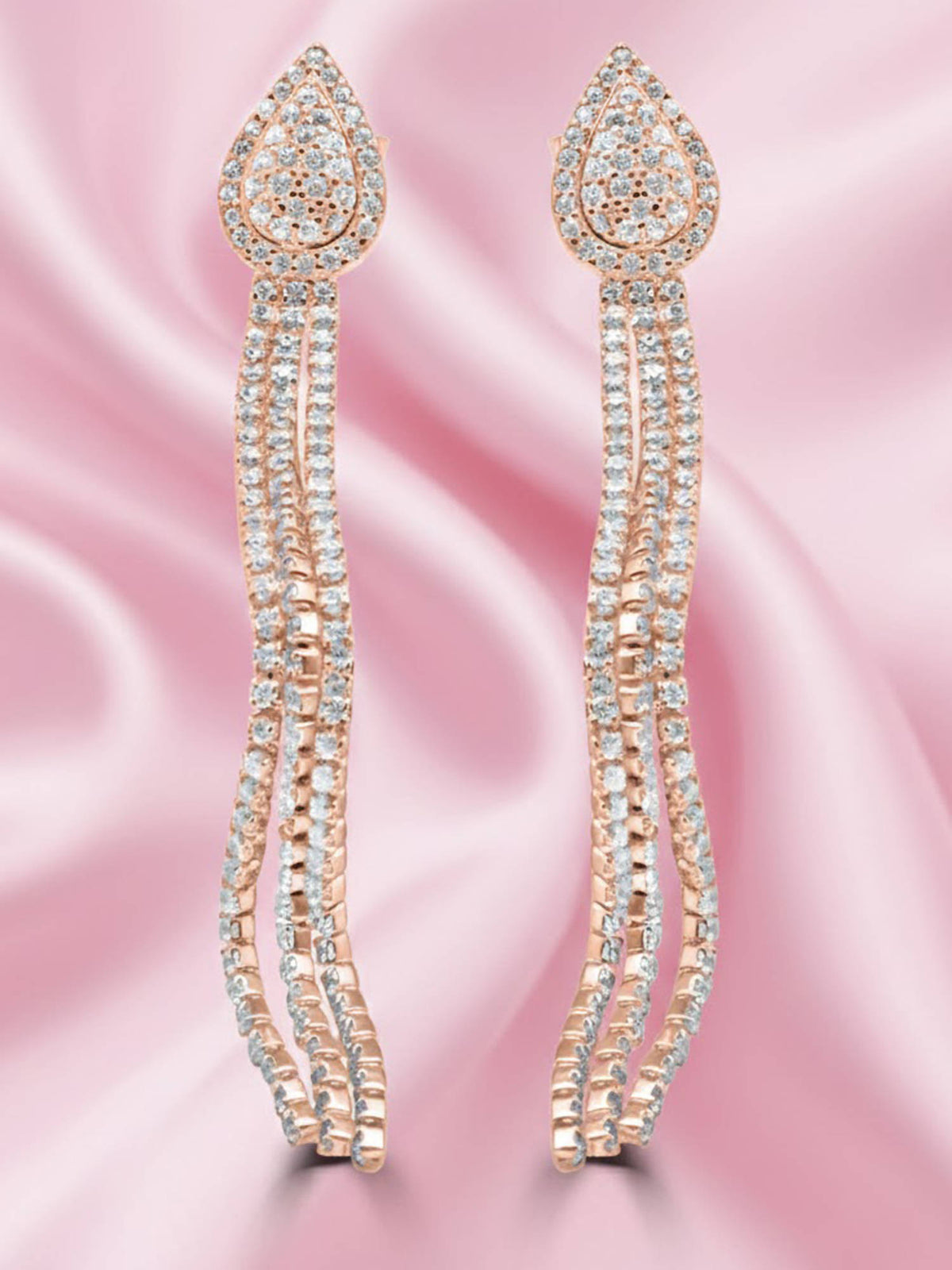 925 SILLER White Sterling Silver Stones Drops & Danglers Earring