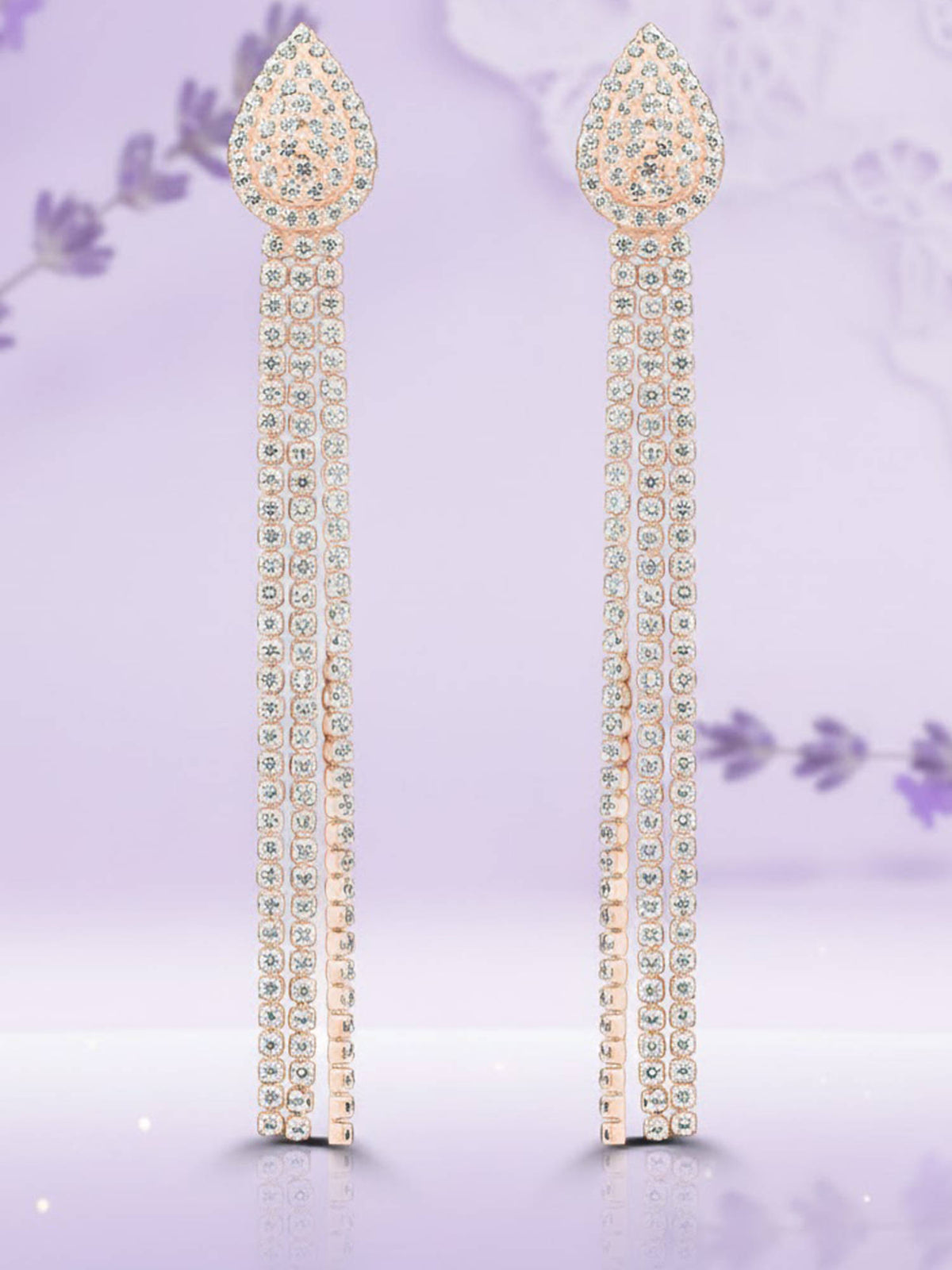 925 SILLER White Sterling Silver Stones Drops & Danglers Earring