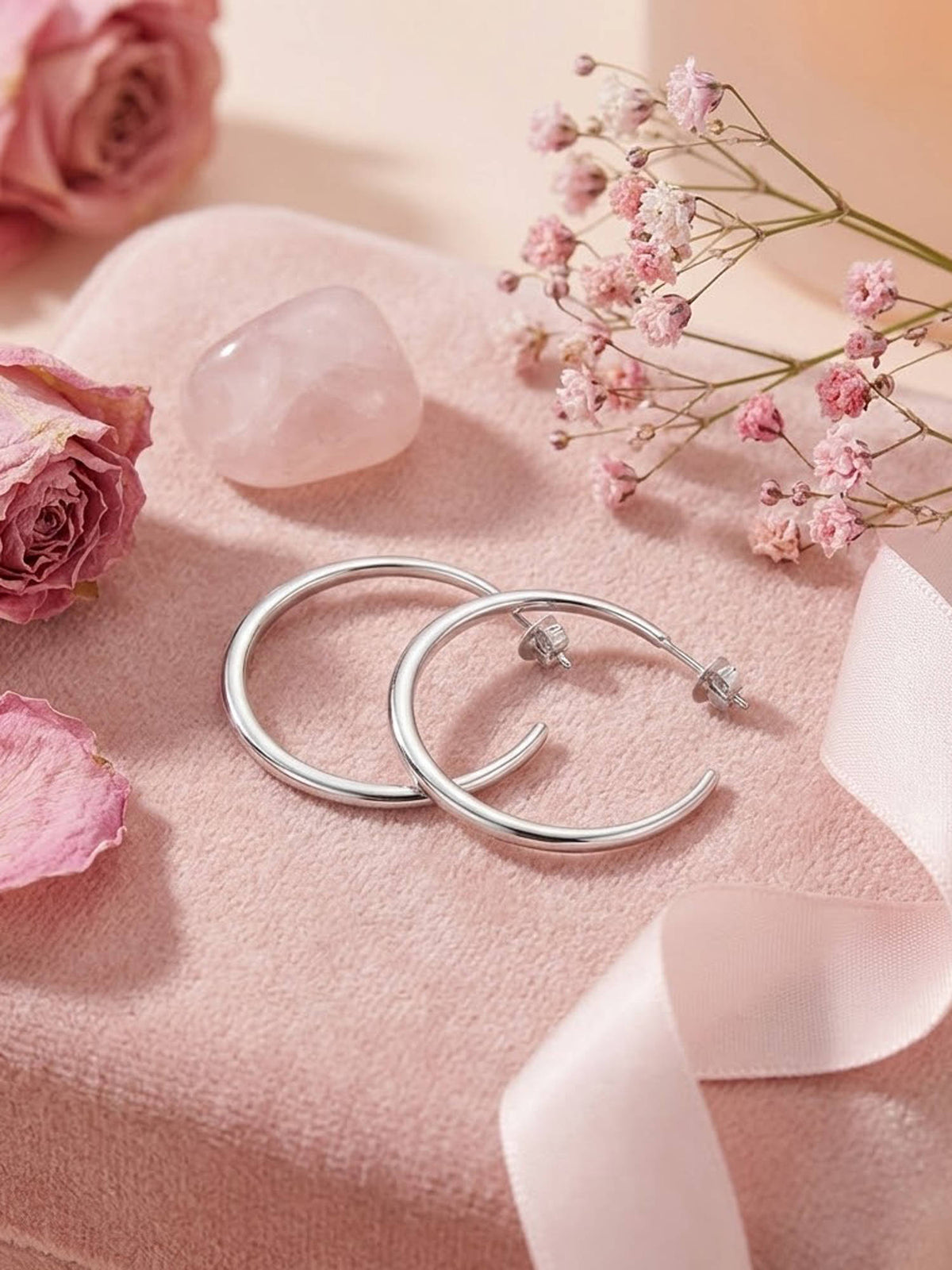 925 SILLER Silver Sterling Silver Statement Hoops Earring