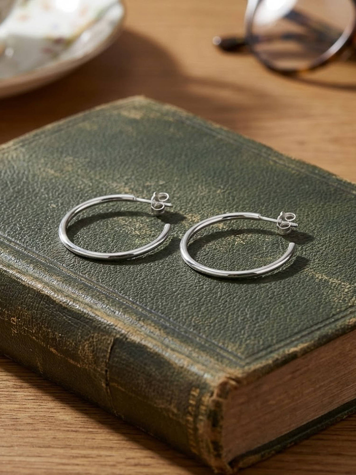 925 SILLER Silver Sterling Silver Statement Hoops Earring