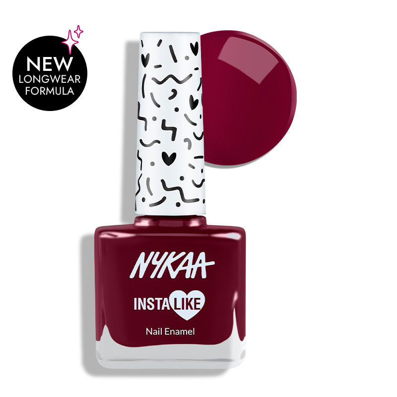 Nykaa InstaLike Long Lasting Nail Enamel - Maroon Fam 366