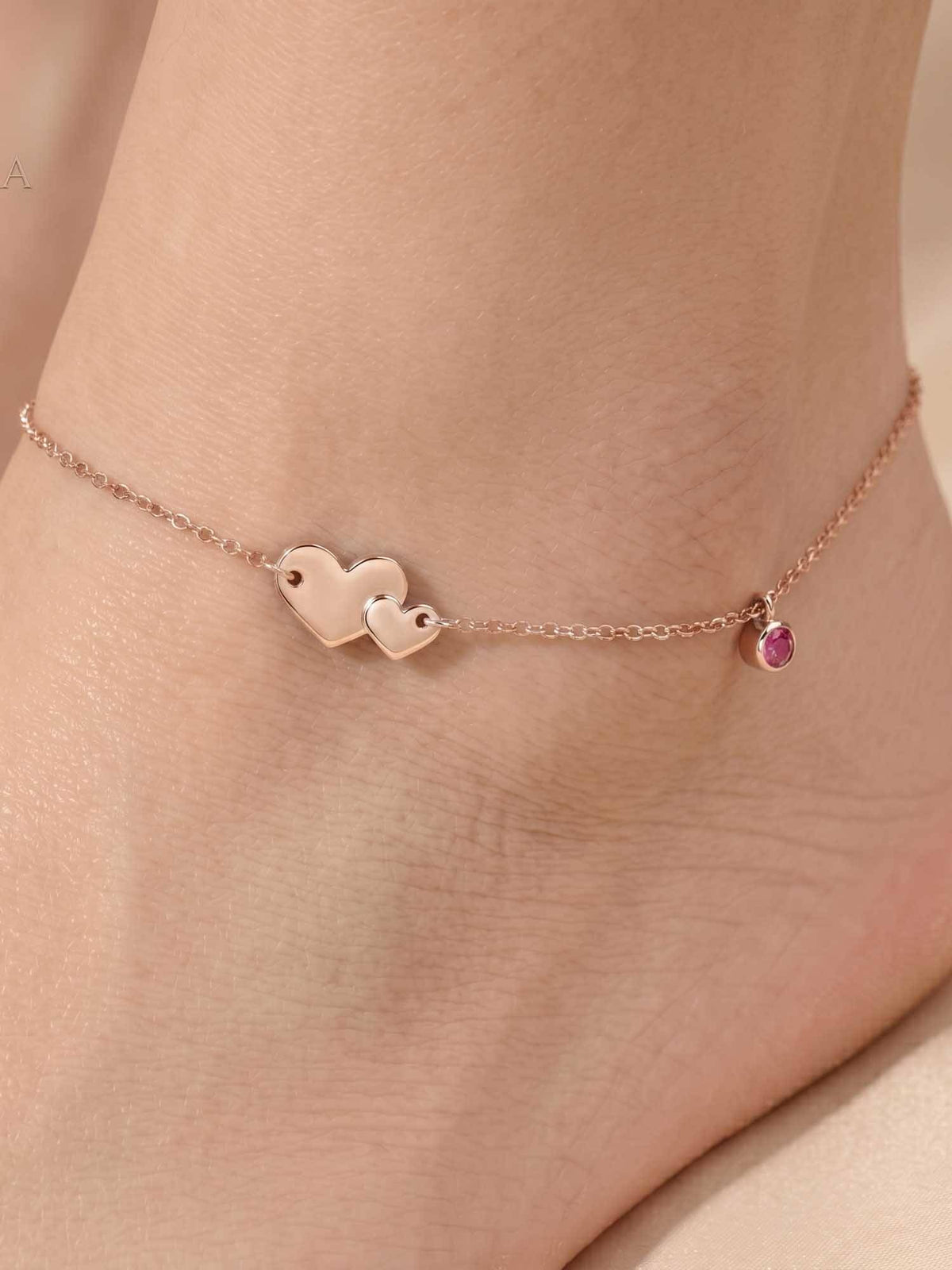925 SILLER 925 Pure Silver The Inseparable Puzzle Heart Anklet