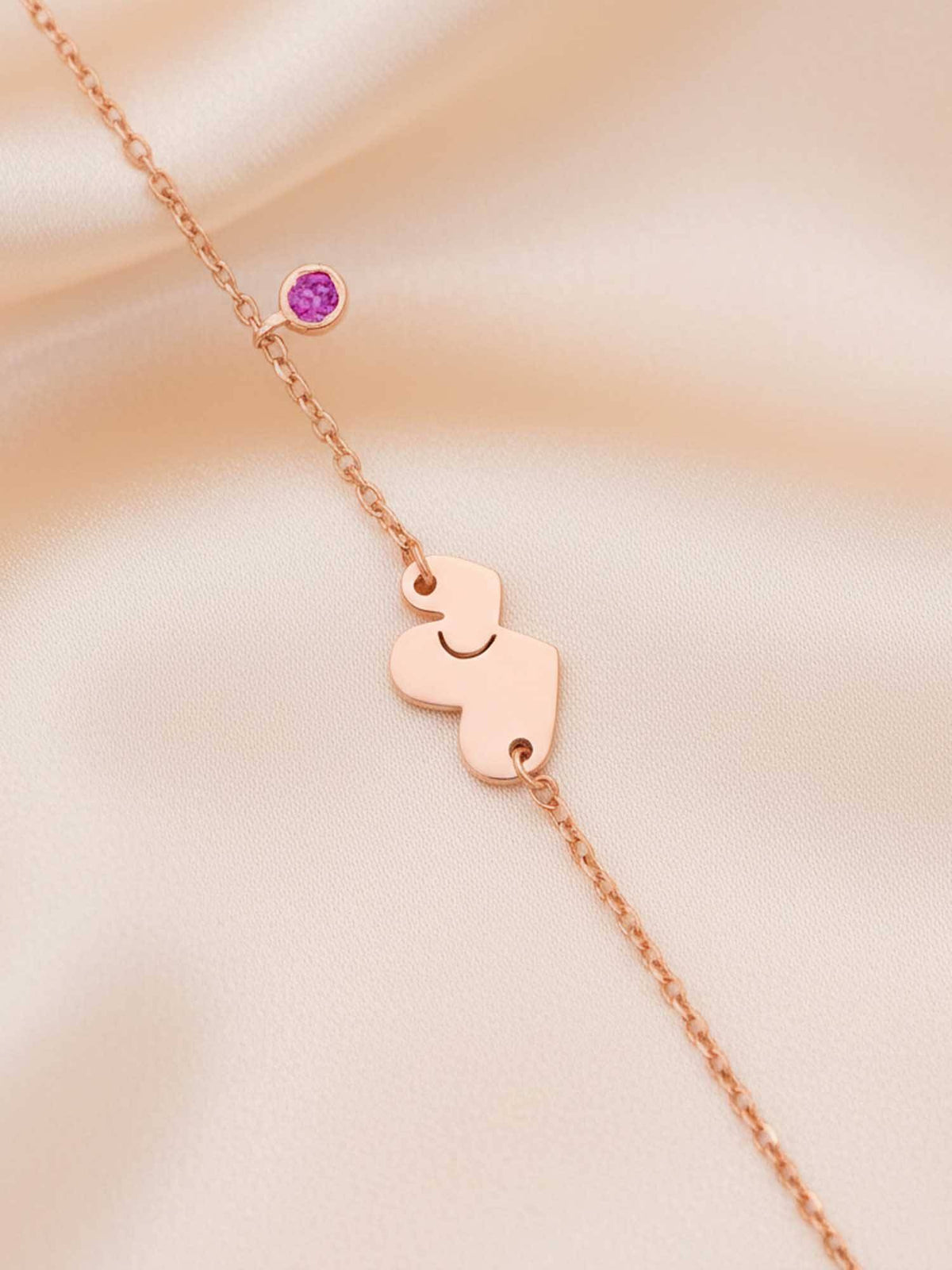925 SILLER 925 Pure Silver The Inseparable Puzzle Heart Anklet