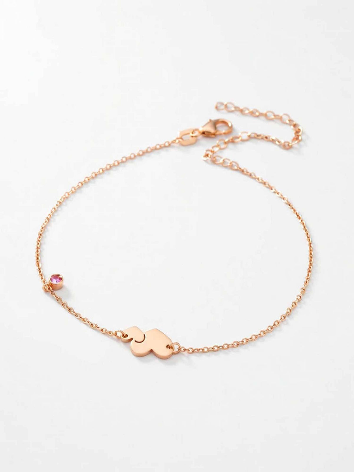 925 SILLER 925 Pure Silver The Inseparable Puzzle Heart Anklet