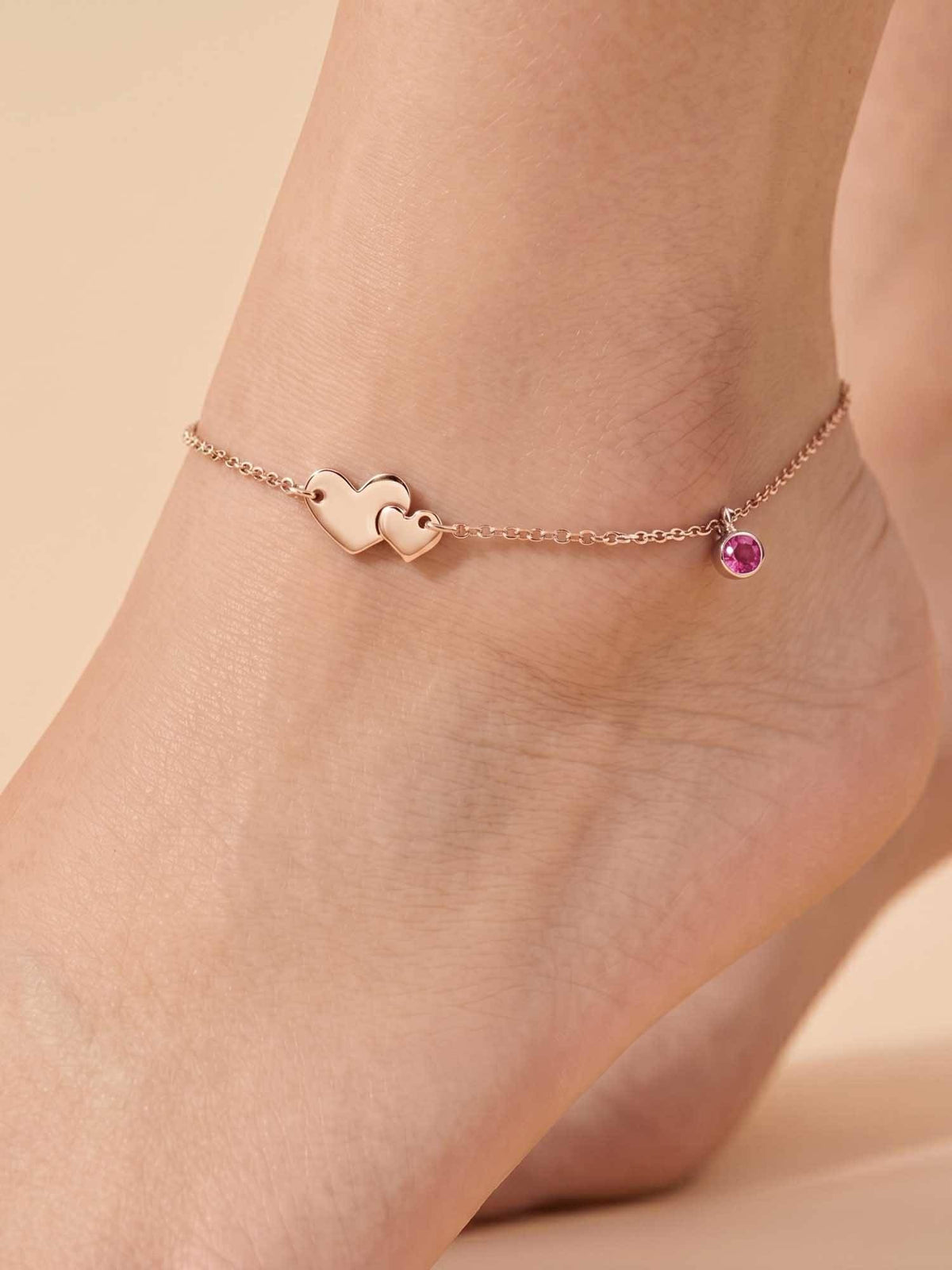 925 SILLER 925 Pure Silver The Soulmate Puzzle Heart Anklet (Pack of 2)