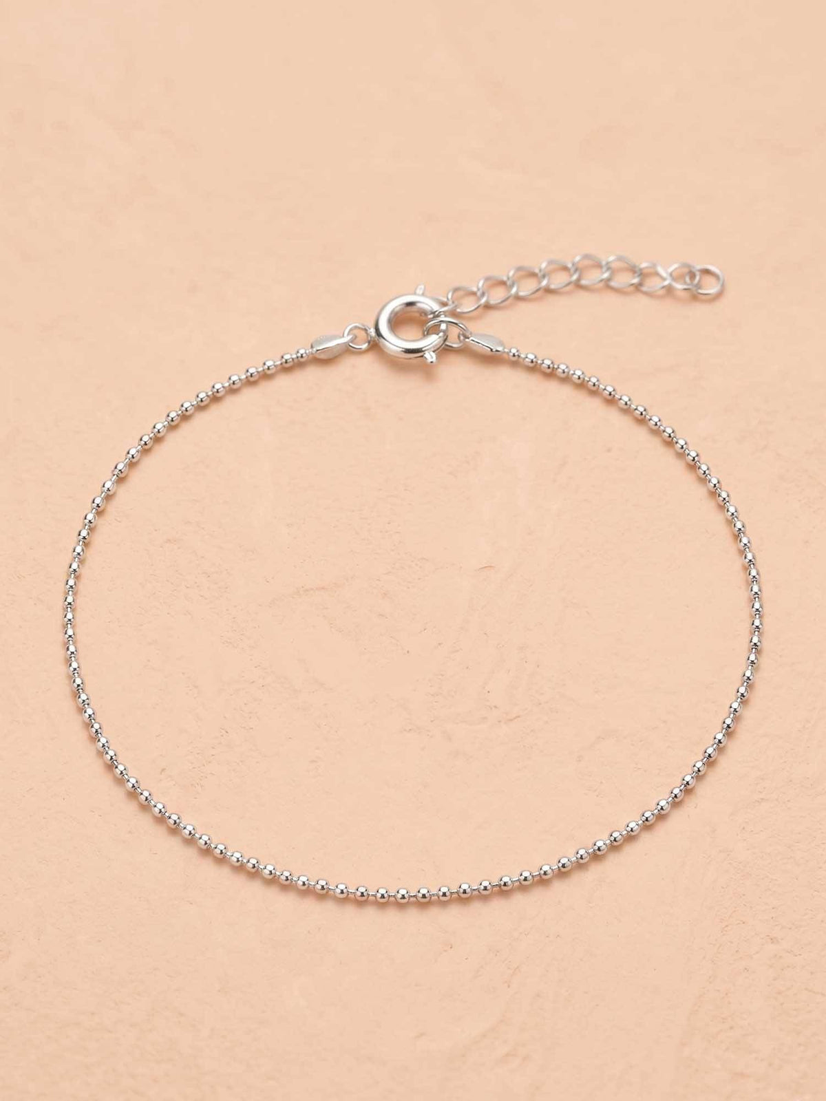 925 SILLER 925 Pure Silver The Dewdrop Minimalist Anklet