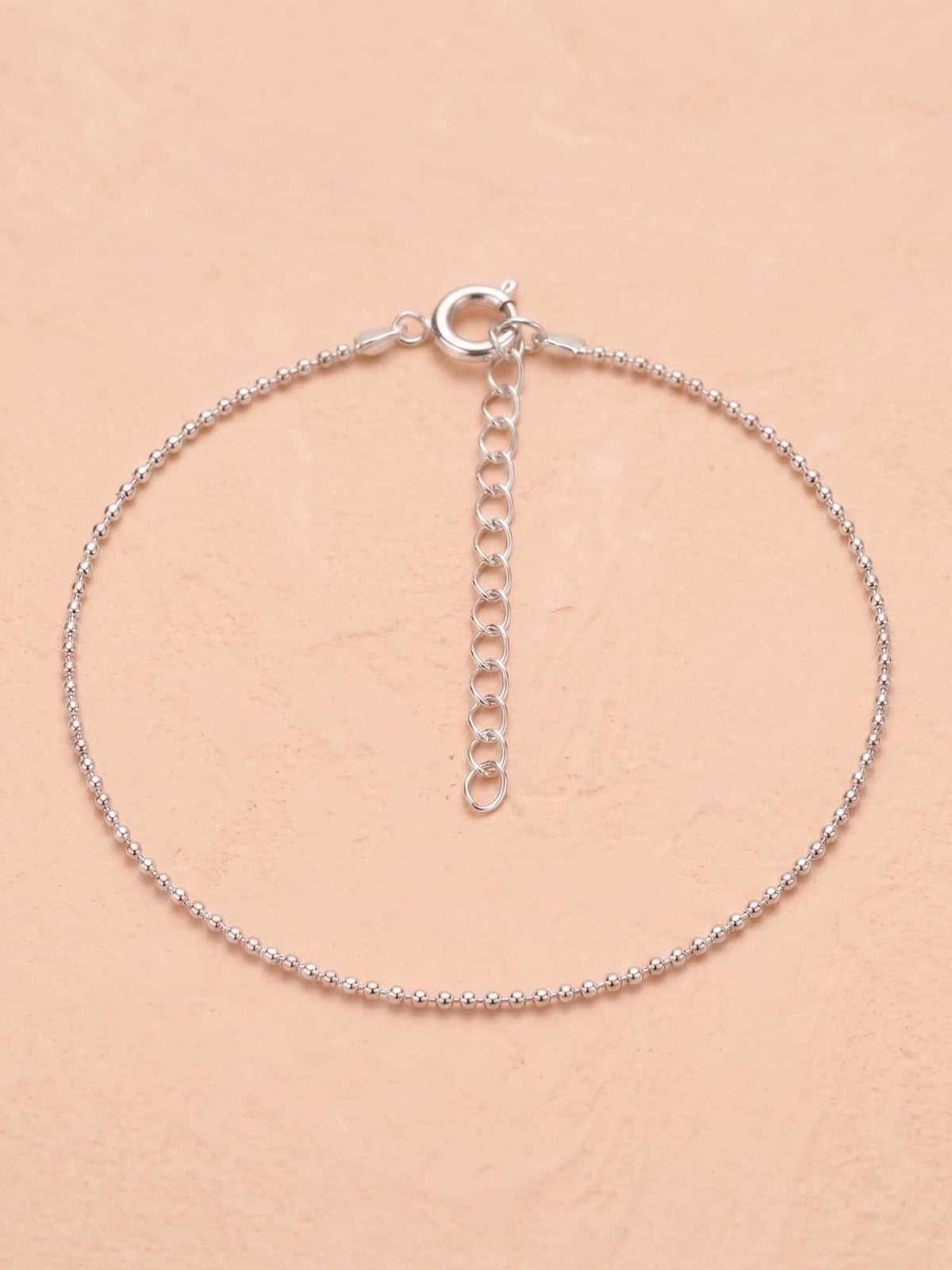 925 SILLER 925 Pure Silver The Dewdrop Minimalist Anklet