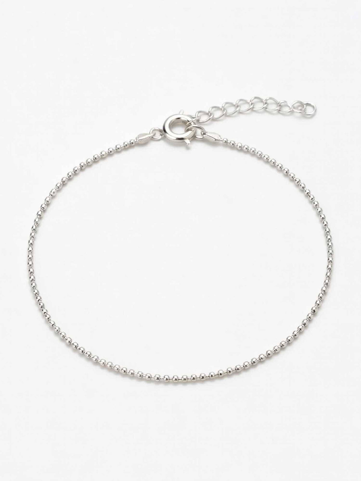 925 SILLER 925 Pure Silver The Dewdrop Minimalist Anklet