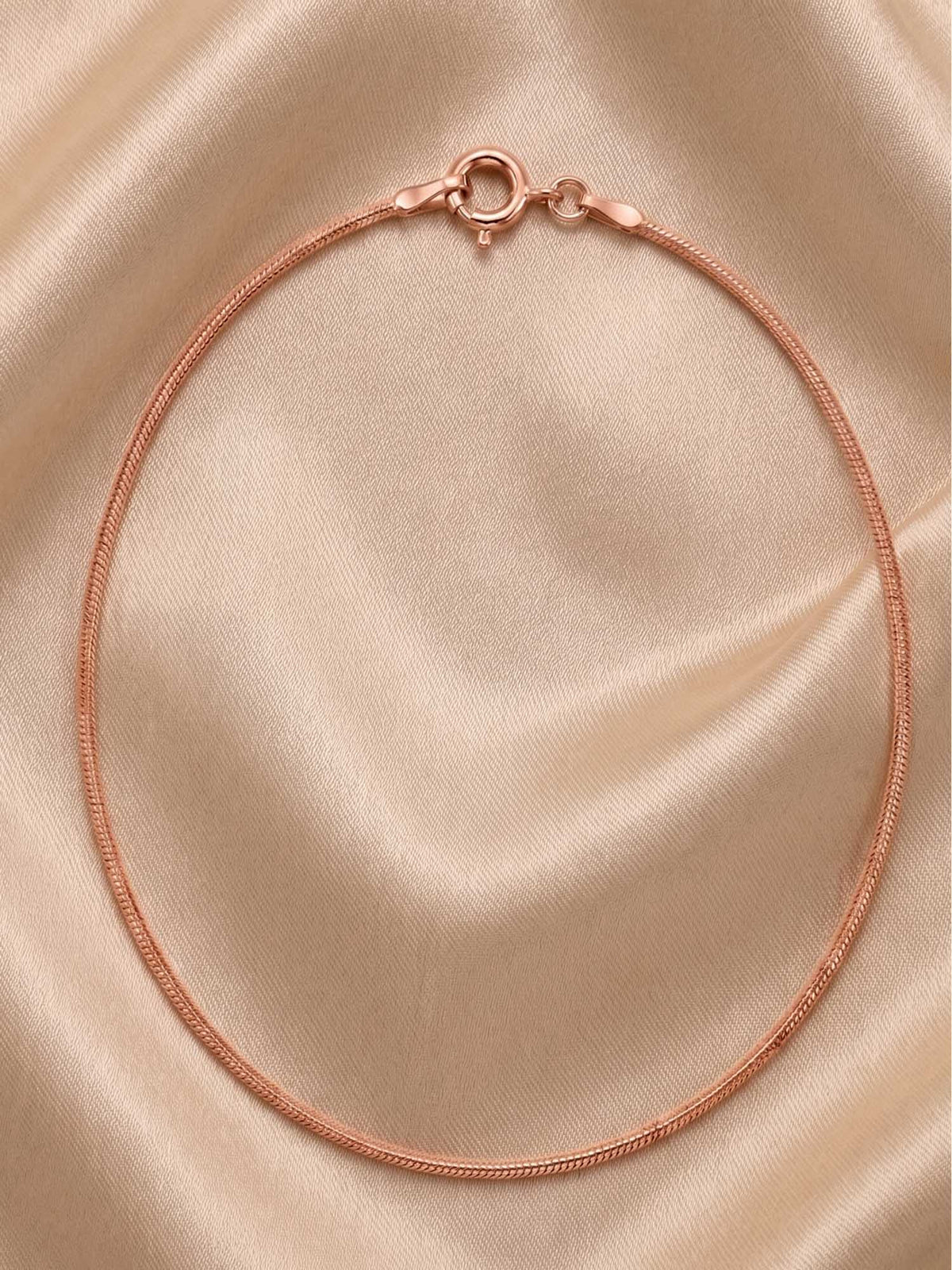 925 SILLER 925 Pure Silver The Rose Gold Serpentine Anklet