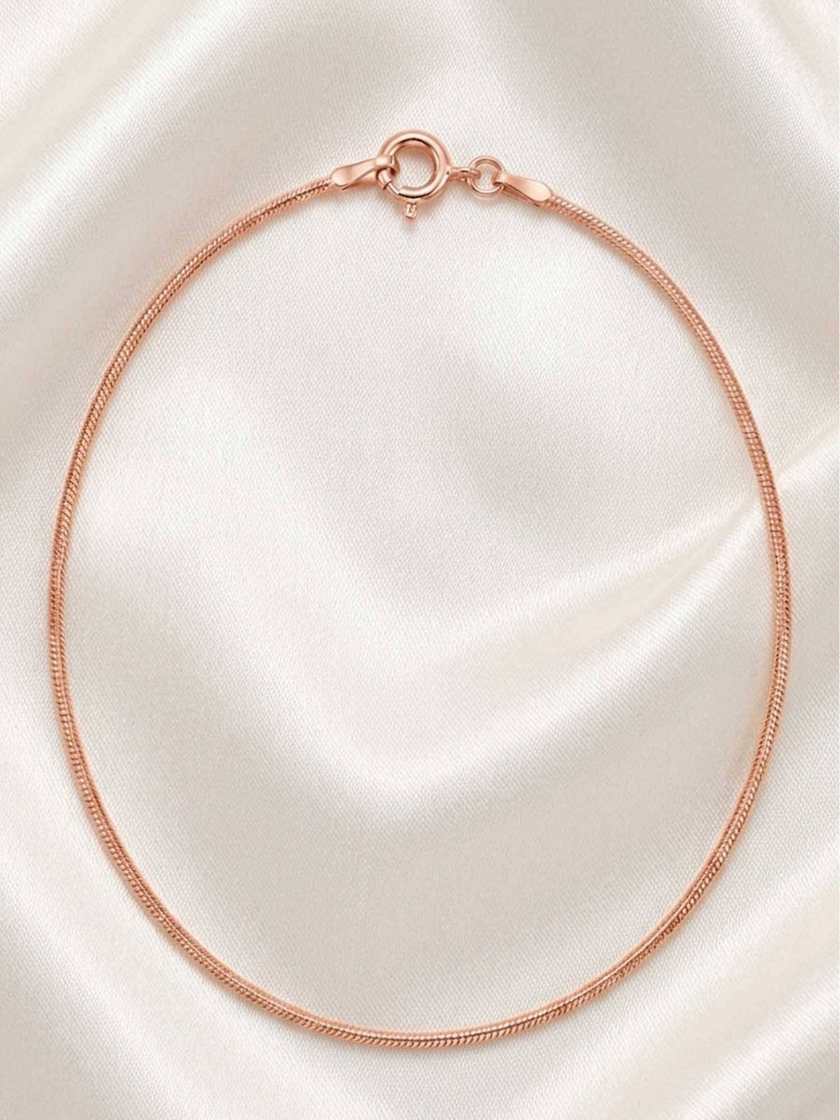 925 SILLER 925 Pure Silver The Rose Gold Serpentine Anklet