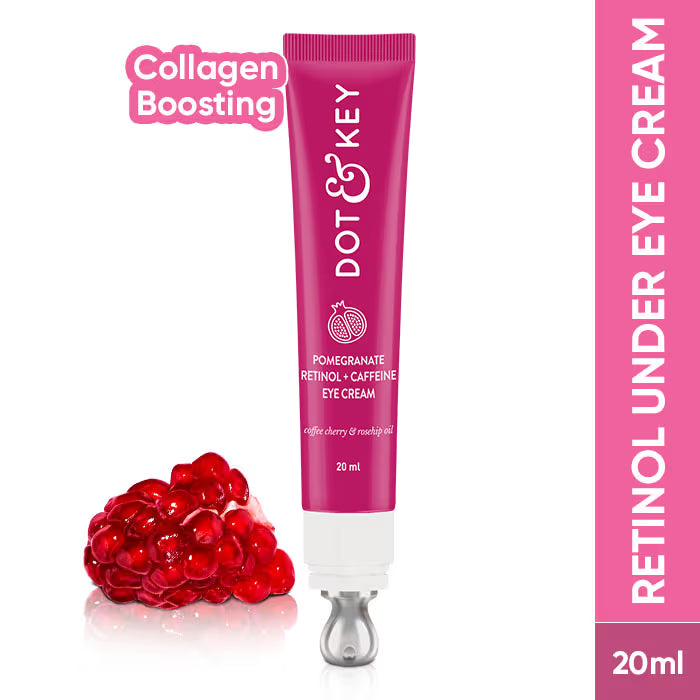 Dot & Key Pomegranate Retinol + Caffeine Under Eye Cream for Dark Circles, Wrinkles & Puffiness (20ml)