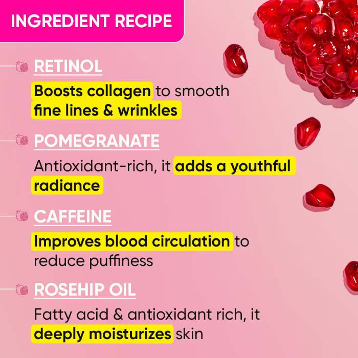 Dot & Key Pomegranate Retinol + Caffeine Under Eye Cream for Dark Circles, Wrinkles & Puffiness (20ml)