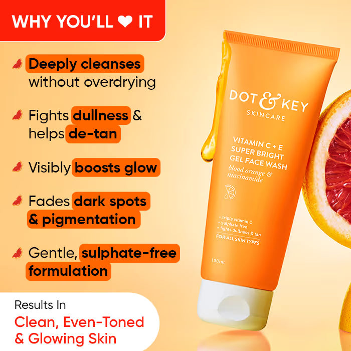 Dot & Key Vitamin C + E Super Bright Gel Face Wash (100ml)