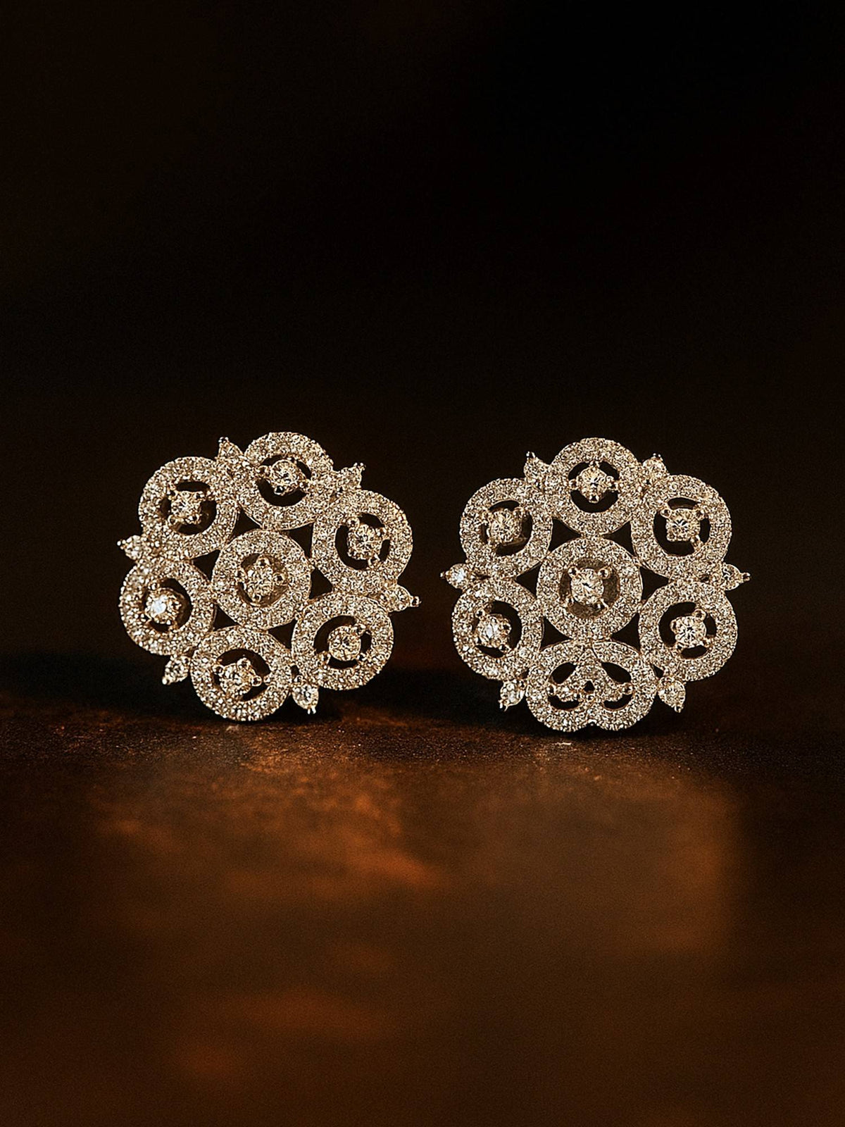 Abdesigns Silver Plated Cz American Diamond Earrings