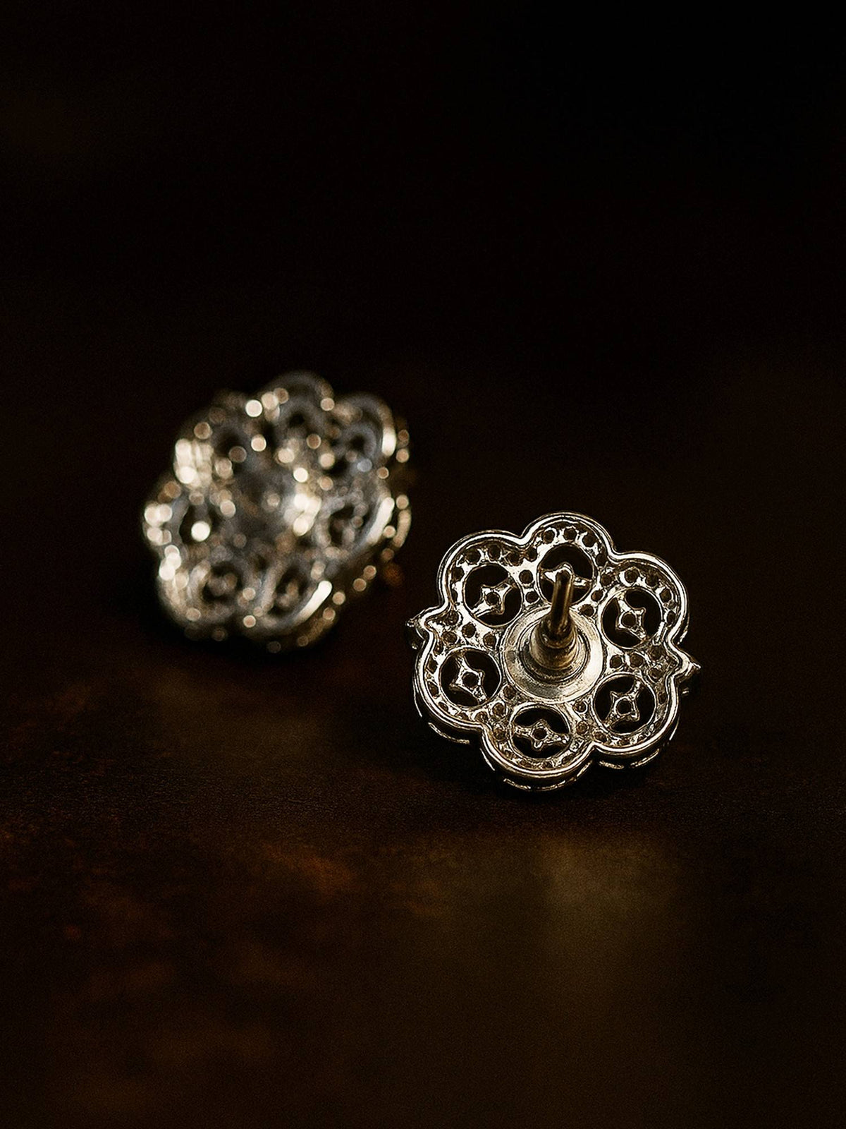 Abdesigns Silver Plated Cz American Diamond Earrings