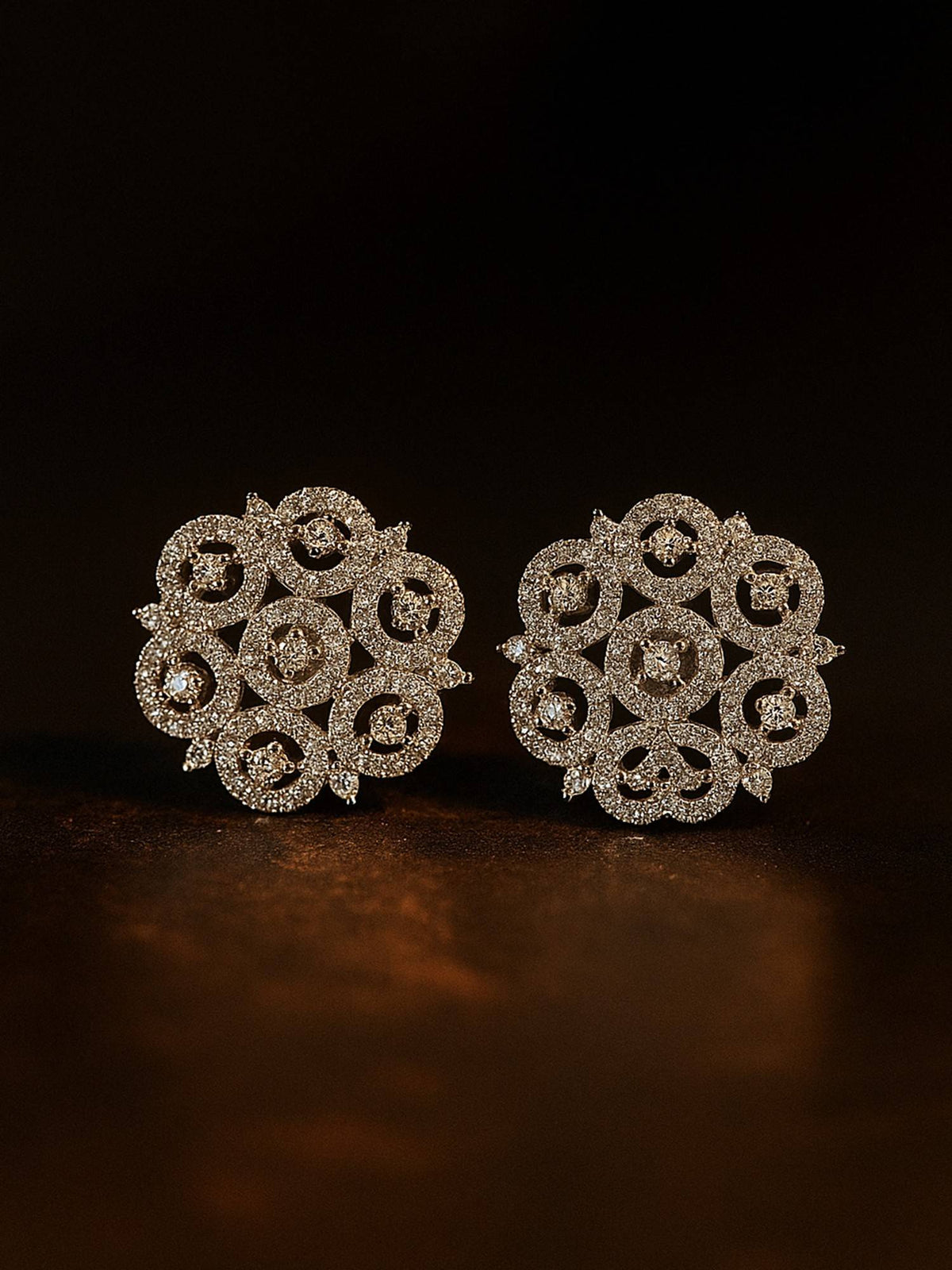 Abdesigns Silver Plated Cz American Diamond Earrings