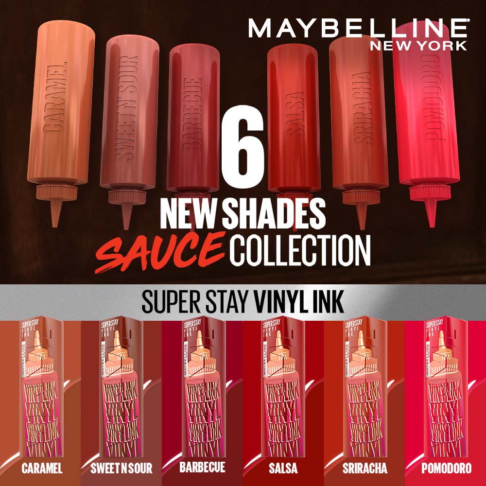 Maybelline New York Super Stay Vinyl Ink Liquid Lipstick, Instant Shine Lasts Up To 16H - Pomodoro Sauce (4.2g)