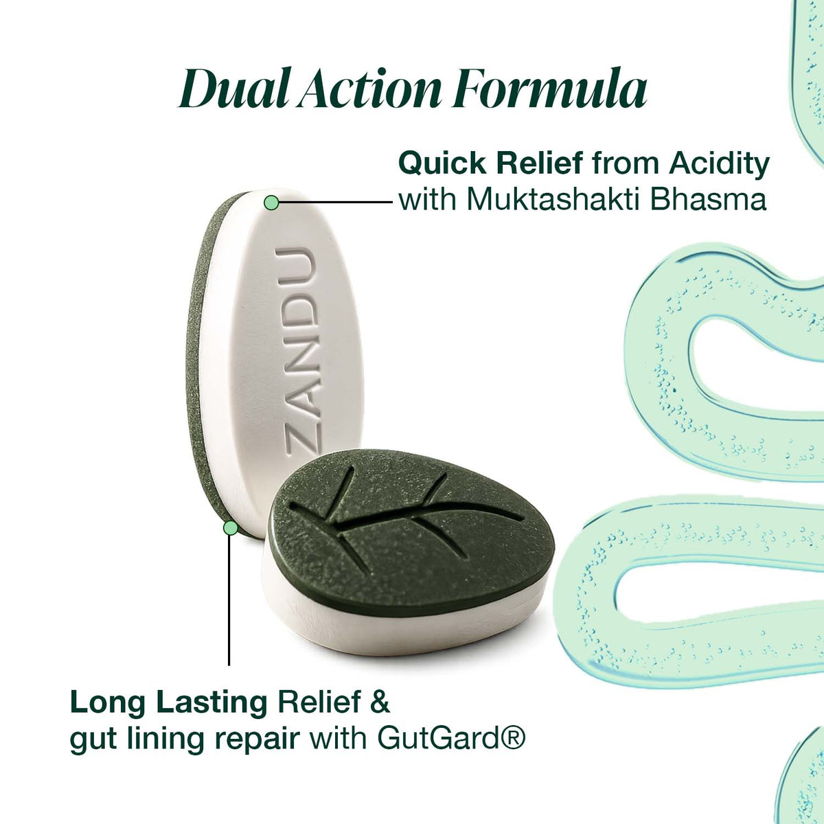 Zandu-O Fast Relief from Acidity & Bloating + Gut Care 30 days