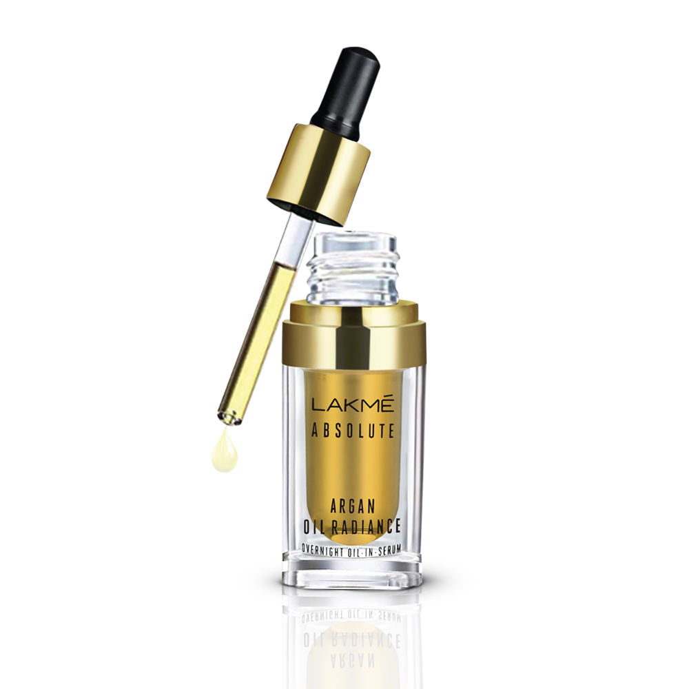 Lakme Absolute Argan Oil Radiance Overnight Oil In Serum with Moroccan Argan Oil (15ml)