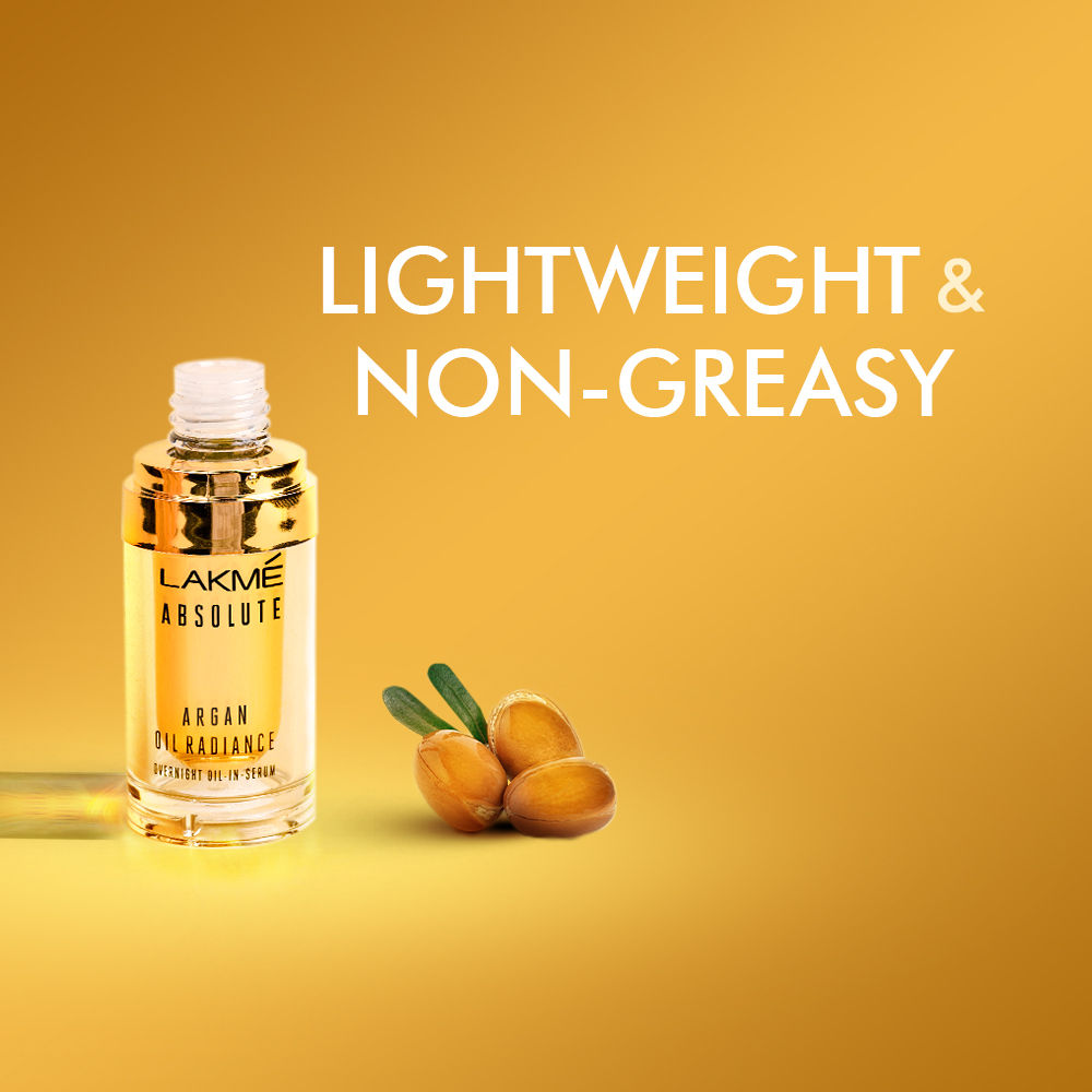 Lakme Absolute Argan Oil Radiance Overnight Oil In Serum with Moroccan Argan Oil (15ml)