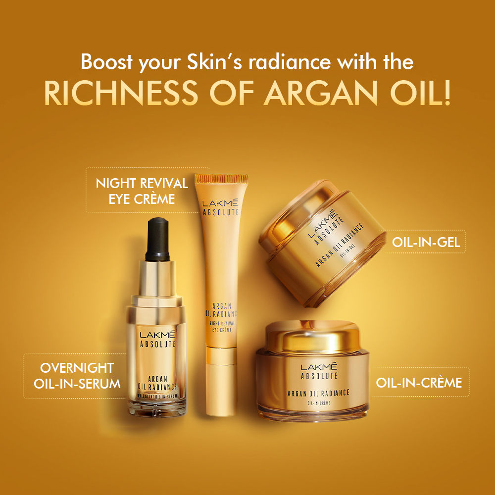 Lakme Absolute Argan Oil Radiance Overnight Oil In Serum with Moroccan Argan Oil (15ml)