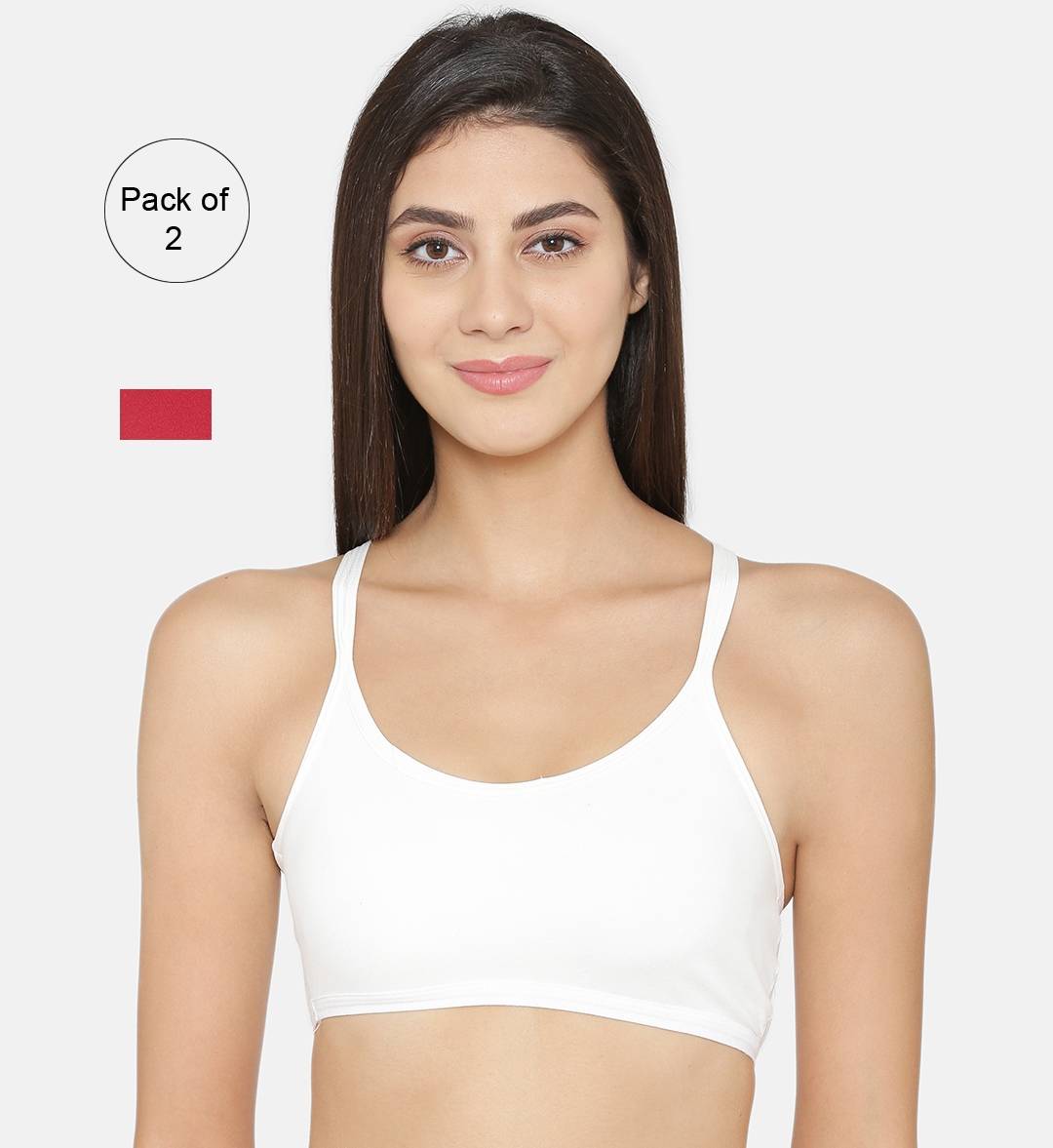 Abelino Pack of 2 Stylist Back Cotton Bras - Multi-Color (34B) · 34B