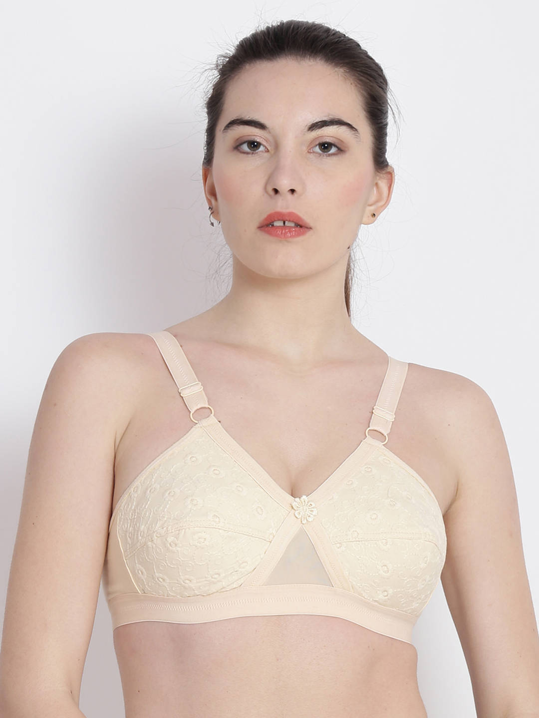 Abelino Nude Colour Non-Padded Full Coverage Bra (28B) · 28B