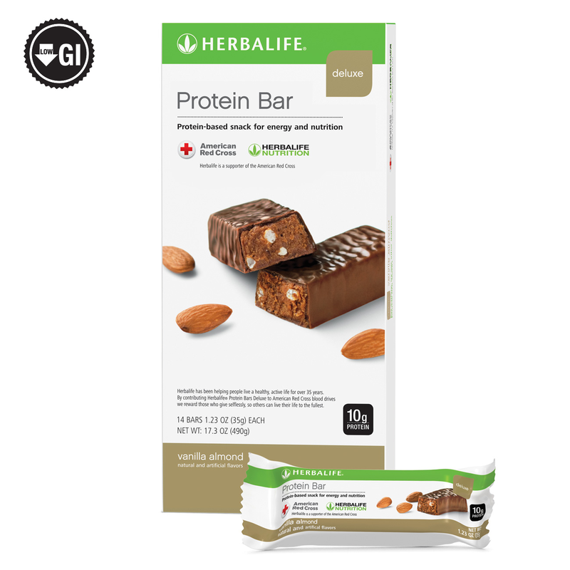 Herbalife Protein Bar Deluxe: Vanilla Almond 14 Bars per Box