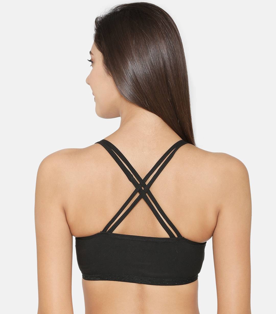 Abelino Black Non Wired Lightly Padded Full Coverage Sports Bra (30B) · 30B