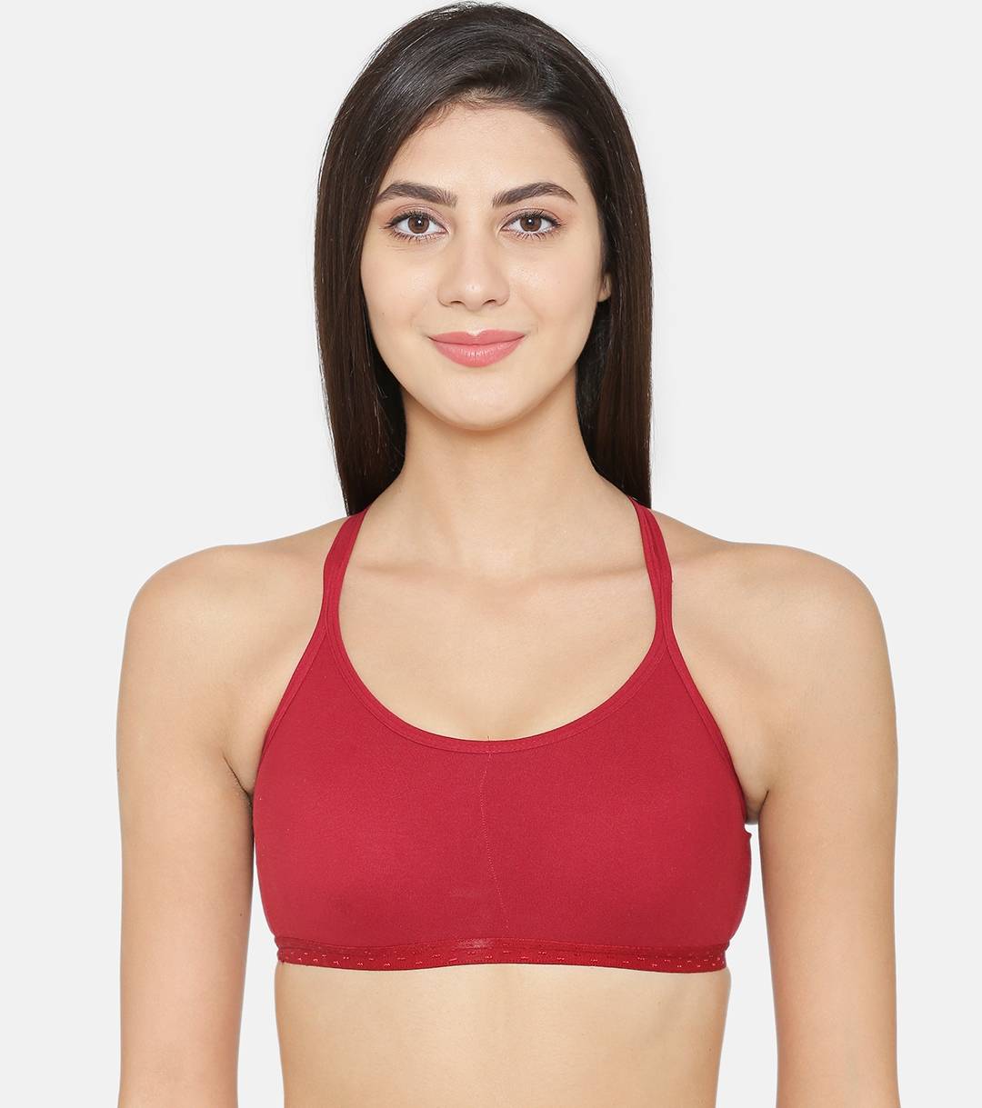 Abelino Maroon Non Wired Lightly Padded Full Coverage Sports Bra (28B) · 28B