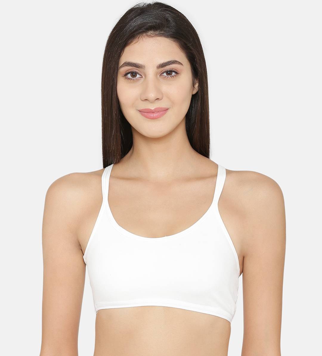 Abelino White Non Wired Lightly Padded Full Coverage Sports Bra (30B) · 30B