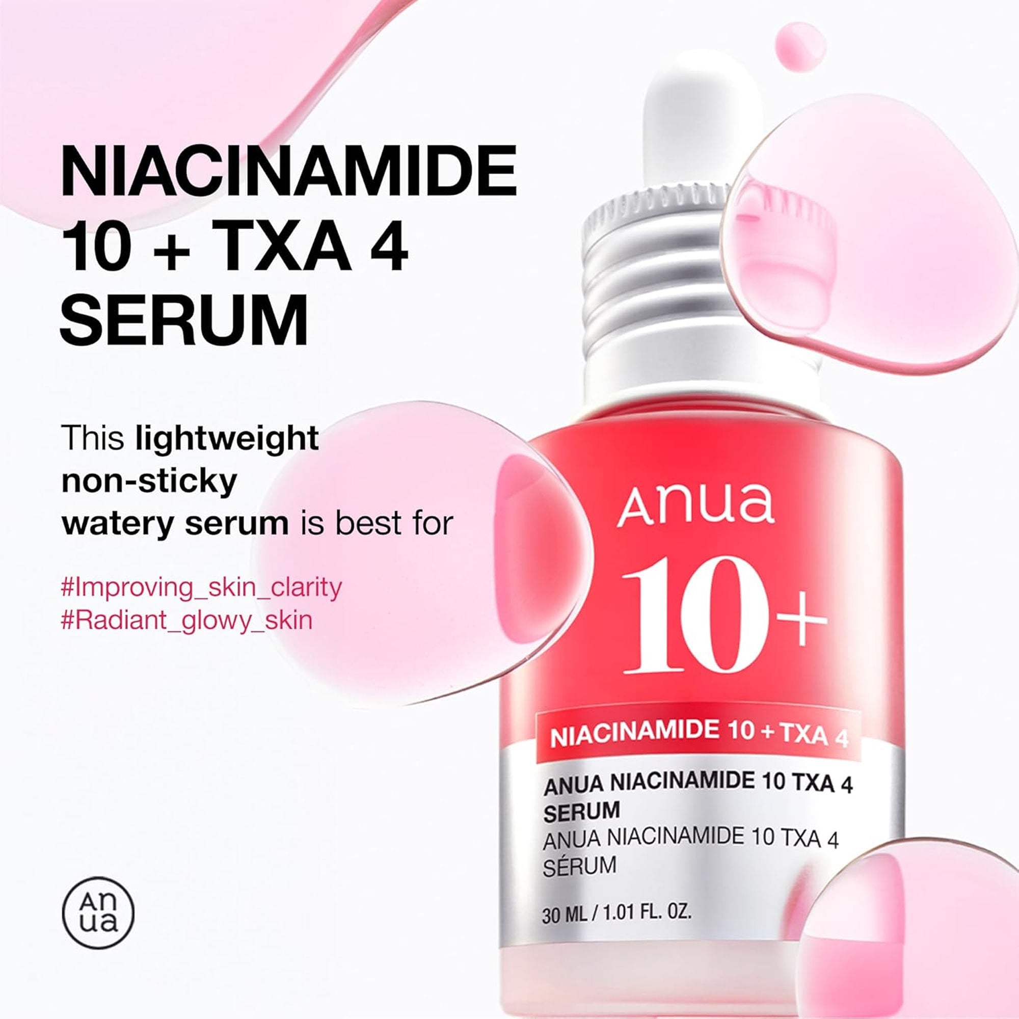 Anua Niacinamide 10 Txa 4 Serum, Brightening Korean Serum For Dark Spots & Hyperpigmentation (30ml)