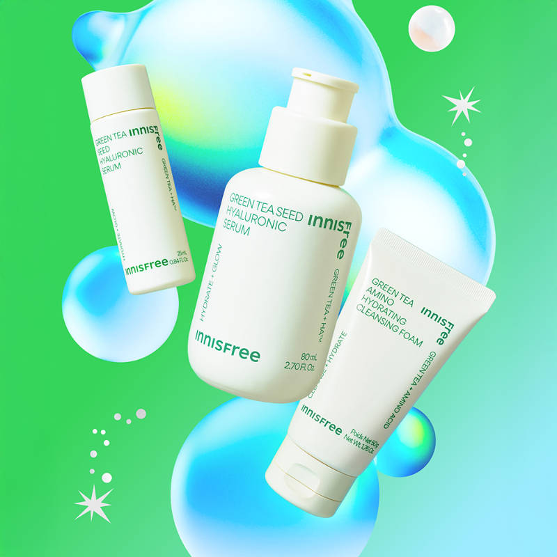 Innisfree Green Tea Hydration Kit, Korean Beauty Cleanser & Serum For Dewy Radiant Skin