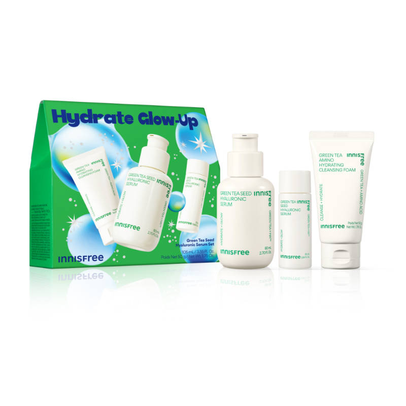Innisfree Green Tea Hydration Kit, Korean Beauty Cleanser & Serum For Dewy Radiant Skin