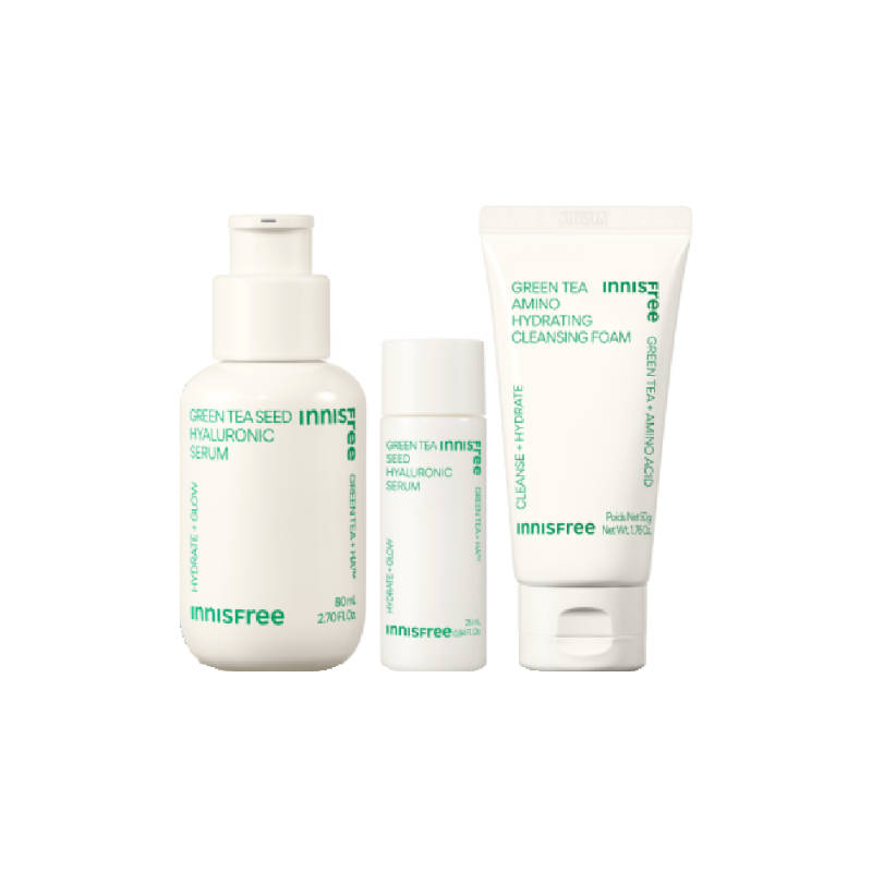 Innisfree Green Tea Hydration Kit, Korean Beauty Cleanser & Serum For Dewy Radiant Skin