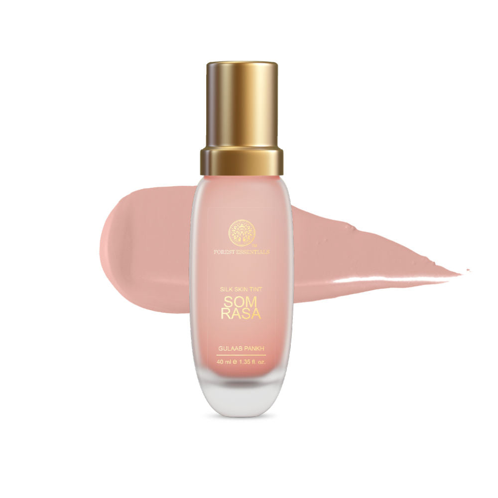 Forest Essentials Som Rasa Silk Tint Gulaab Pankh - Natural Foundation Even Skintone Medium Coverage (40ml)